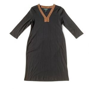 |Lauren| Ralph Lauren Black Midi Dress Woman’s Size Large Vintage Green Label